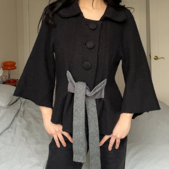 Vintage Mercer and Madison Button Tie Jacket w Cropped Sleeve - Picture 5 of 8